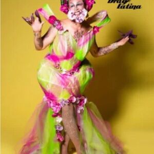 Vibrant Pink and Green Kids Halloween Costume